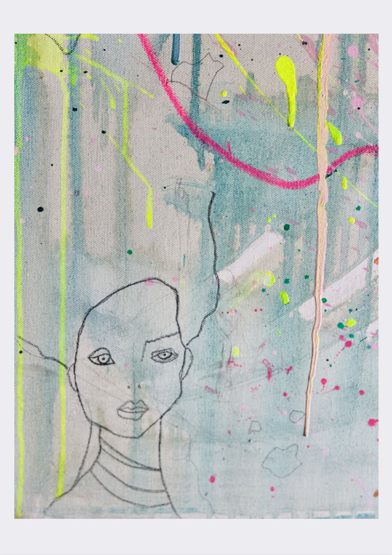 REMINDER NO ONE HAS IT ALL TOGETHER 100x100cm DETAIL