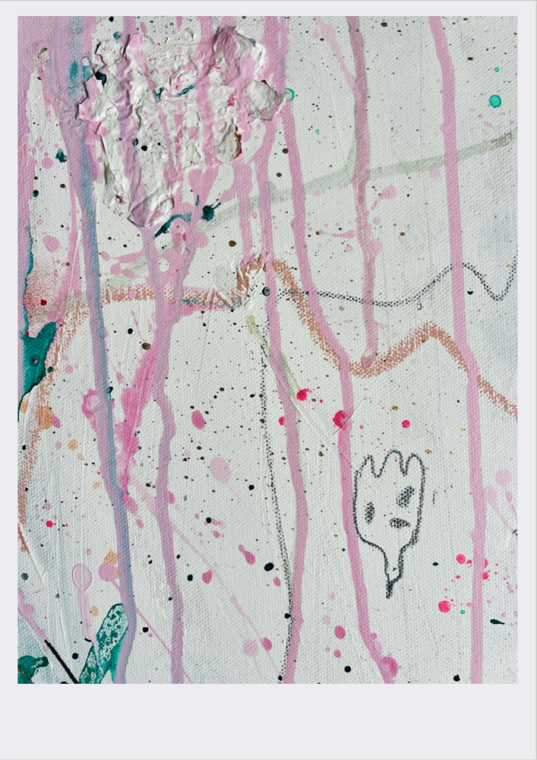 REMINDER NO ONE HAS IT ALL TOGETHER 100x100cm DETAIL